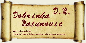 Dobrinka Matunović vizit kartica